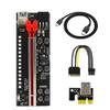 Sata Cable Ver12 Pro PCIE Riser 1x to 16x Graphic Extension with 3528 Colorful Flash LED for Bitcoin GPU Mining Powered Riser Adapter Card view 2