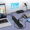 Powered USB Hub Rosonway Aluminum 13 Port USB 3.1/3.2 Gen 2 Hub 10Gbps with 72W (12V/6A) Power Adapter and Individual Switches, Type A and Type C Cables, USB C Hub Expander for PC and Laptop, RSH-A13 view 3
