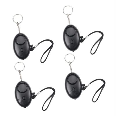 Auniwaig Safe Sound Personal Alarm Keychain 120DB Personal Security Alarm with LED Lights Emergency Safety Alarm for Women, Men, Children, Elderly, Cool Black 4 Pack