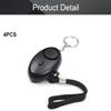 Auniwaig Safe Sound Personal Alarm Keychain 120DB Personal Security Alarm with LED Lights Emergency Safety Alarm for Women, Men, Children, Elderly, Cool Black 4 Pack view 4