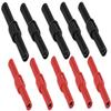 10PCS Insulated 4mm Banana Female to Female Jack Socket Black+Red Connector Adapter Coupler for 4mm Banana Extension Adapters view 1
