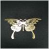 2pcs Gold Metal Butterfly Name Badge Chrome Decal Logo Signs Mobile Cellphone Laptop Ipad Case Cover Skin Stickers Car Sticker (Gold) view 1