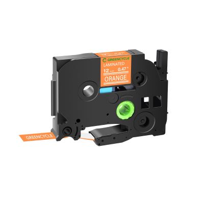GREENCYCLE Compatible for Brother TZe-635 TZe635 TZ635 TZ-635 12mm 0.47 Inch 1/2" White on Orange Laminated AZE Label Tape for PTD210 D200 D400AD D600 PT-H100 PTH110 PT1290 PT-1230PC PTP700BT, 40 Pack
