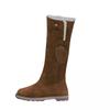 Bcshiye Women's Mid Calf Winter Snow Boots Chunky Low Heel Round Toe Warm Ankle Booties Lined Knee High Boots view 3