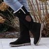Bcshiye Women's Mid Calf Winter Snow Boots Chunky Low Heel Round Toe Warm Ankle Booties Lined Knee High Boots view 2