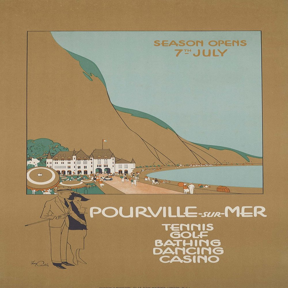 Pourville sur Sea Poster Reproduction Format 50 x 70 cm Luxury Paper 300 g HD Digital File Possible