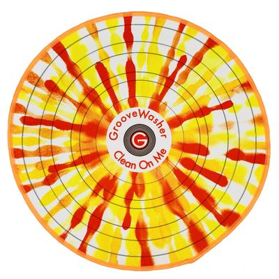 GrooveWasher 'Splash' Record Cleaning Mat | Professional Work Mat for Cleaning Vinyl Records, Lg 16 Dia, Thick Double (2-ply) Layered Microfiber, Protect Delicate Vinyl Records While Cleaning