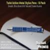 DISCOUNT PROMOS 10 Twist Action Metal Stylus Pens Pack - Customizable Text, Logo - Two in One, Smooth, Black Ink - Blue view 4