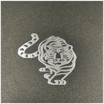 2pcs Gold Metal Tigher Badge Chrome Decal Logo Signs Mobile Phone Cellphone Laptop Ipad Case Cover Box Skin Stickers (Silver)