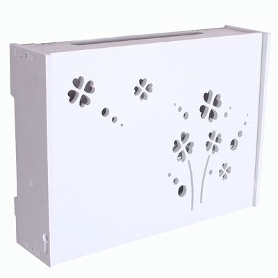Network Set Top Box Wall Mounted Router Storage Box WiFi Wireless Router Storage Shelf TV Lower Row Socket Occlusion Box No Punching (Color : White-B, Size : 42x11x31cm)