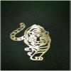 2pcs Gold Metal Tigher Badge Chrome Decal Logo Signs Mobile Phone Cellphone Laptop Ipad Case Cover Box Skin Stickers (Gold) view 1