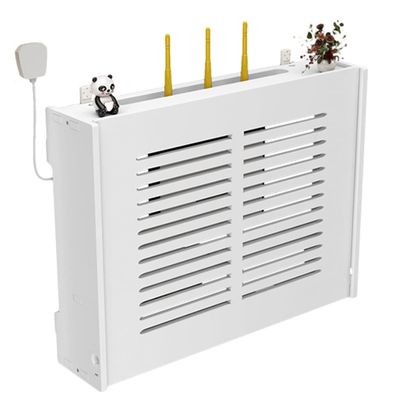 Wall Mounted TV Set Top Box Router Storage Box WiFi Wireless Router Storage Box TV Lower Row Socket Occlusion Box No Punching (Color : White, Size : 42x11x31cm)