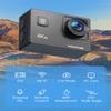 WOLFANG GA100 Action Camera 4K 20MP Waterproof 40M Underwater Camera EIS Stabilization WiFi 170 Wide Angle Helmet Camera (External Microphone, Remote Control, 2 Batteries and Accessory Kit) view 2
