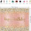 Happy Birthday Backdrop 7x5ft Diamonds Glitter Shining Pink and Gold Dot Sparkle Bokeh Photography Background for Women Girls Lady Sweet Party Decorations Photo Props view 3