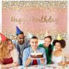 Happy Birthday Backdrop 7x5ft Diamonds Glitter Shining Pink and Gold Dot Sparkle Bokeh Photography Background for Women Girls Lady Sweet Party Decorations Photo Props view 4
