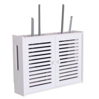 Router Storage Box WiFi Wireless Router Storage Box Wall Mounted TV Set Top Box TV Lower Row Socket Occlusion Box Simple Installation (Color : White, Size : 50x10x40cm)