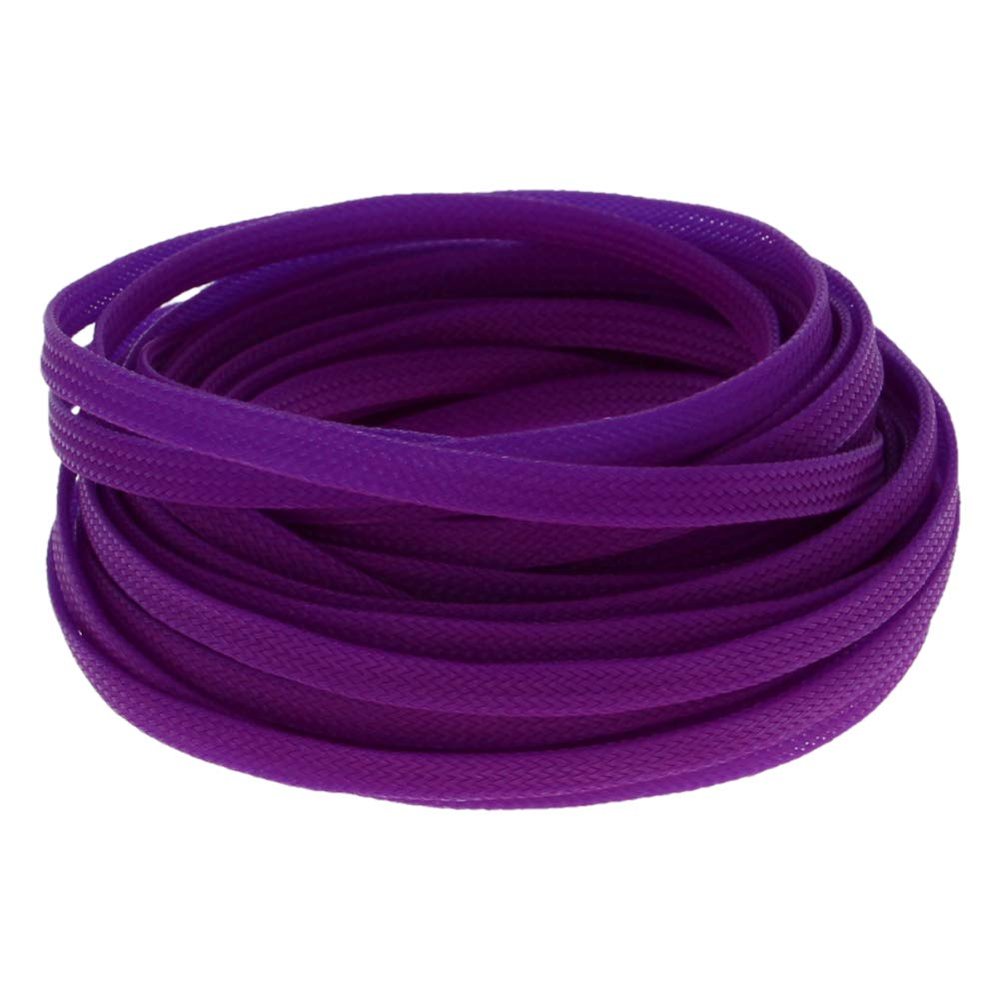 Auniwaig 10m/32.8ft Braid Cable Sleeving Flexible Wire Mesh Sleeve PET Expandable Orange Cable Management Sleeves for 0.15inch/3.82mm Dia Wire, Flat Width 0.24 inch/6mm, Purple 1PCS