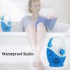 Shower Radio, Splash-Proof Type AM FM Bathroom Radio,Built-in Speaker & Adjustable Volume Portable Waterproof Hanging Shower Radio with Top Handle(White and Blue) view 2