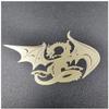 2 Pcs Metal Adhesive Dragon Badge Chrome Decals Windows Box Cellphone Case Cover Stickers Plate for Car Ipad iPhone and Laptop (Gold) view 3