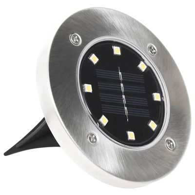 vidaXL Solar Ground Lights - Set of 8 LED Lights in RGB - Waterproof Exterior Lights for Gardens, Patios, Paths, and Balconies -Energy Efficient Solar Powered Outdoor Floor Lamps