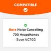 WC Wicked Cushions Upgraded Replacement Ear Pads for Bose 700 Noise Cancelling Headphones (NC700) - Softer PU Leather, Luxurious Memory Foam, Added Thickness, Extra Durable Ear Cushions | (Geo Grey) view 2