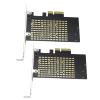 2x M.2 drive communicates directly with the PCIe and/or SATA bus Fits a PCIe x4, x8, or x16 slot view 3