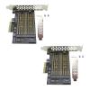 2x M.2 drive communicates directly with the PCIe and/or SATA bus Fits a PCIe x4, x8, or x16 slot view 4