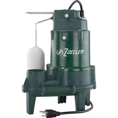 Zoeller 1/2 HP (Horsepower) 6000 GPH Cast Iron Vertical Float Switch Submersible Sewage Pump - Case of: 1;