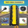 3 Pack of 2 Channel Cable Protector Ramp Heavy Duty Traffic Wire and Hose Cable Ramps(3FEET) view 3