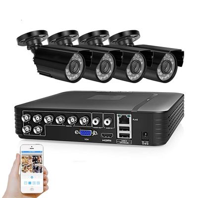 MWEIMA AHD 1080P Outdoor Security Camera,CCTV Recorder Kit with 4pcs HD 1200TVL Upgrade Home Surveillance Cameras,Waterproof,Night Vision,Motion Alert