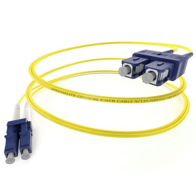 SpeedaLite 8M LC to SC Fiber Patch Cable OS2 Singlemode Duplex 100Gig OFNR, A(Tx) to B(Rx), 8 Meter