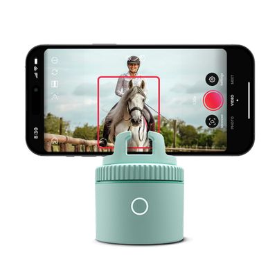 Pivo Equestrian Pod Standalone Auto Tracking Phone Holder, Face, Body & Horse Tracker, 360 Rotation, 6 Speed, Stand for Video Recording (Green)