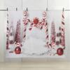 Fabric Christmas Backdrop for Photography 10x6.5ft White and Red Candies Pine Tree Clouds Christmas Ornaments Background Kids Adult New Year Party Backdrop for Photoshoot view 3