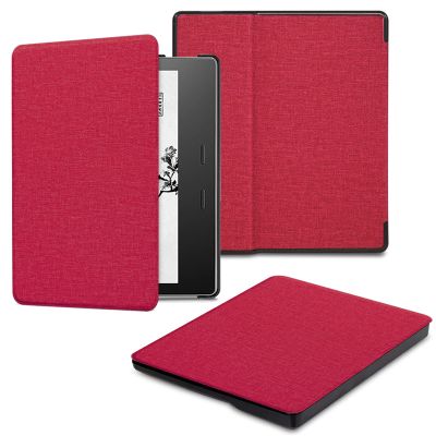 ALMIGHTY Fabric Case for Kindle Oasis (10th Generation, 2019 Release and 9th Generation, 2017 Release) - Slim Cover with Auto Wake/Sleep, Red