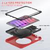 2021 New iPad mini6 6th Generation 8.3 inch case Shockproof Silicone & PC 360 Rotating Bracelet Kickstand Built-in Pencil Holder Compatible with Pencil 2 Charging (iPad mini6, Red) view 4