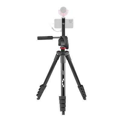 JOBY Compact Advanced Kit, Camera/Smartphone Tripod with 3-Way Head, Universal Quick Release Attachment -20 ", Smartphone Holder, Carrying Bag, DSLR, Mirrorless, Colour: Black, Capacity 3 Kg