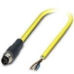 1406202, Sensor/Actuator Cable, SAC-4P-M8MS/ 5.0-542 BK, Str M8 M 4pos to Free Cable, 4 Wire 5m, PVC Yellow