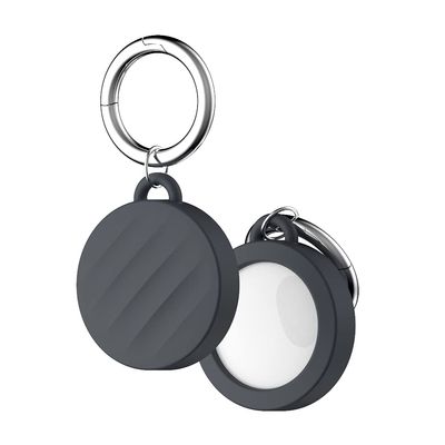 UPPERCASE NimbleShell Premium Silicone Case Compatible with Apple AirTag (Mineral Gray, 1 Pack)