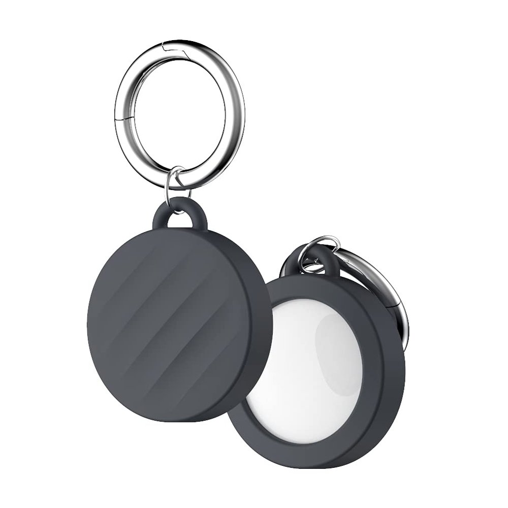 UPPERCASE NimbleShell Premium Silicone Case Compatible with Apple AirTag (Mineral Gray, 1 Pack)