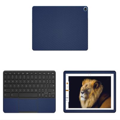 Decalrus - Protective Decal for Lenovo Chromebook Duet (10.1" Screen) Tablet Blue Carbon Fiber Skin Skins Decal for case Cover wrap CFlenovoChrmbkDuet10Blue