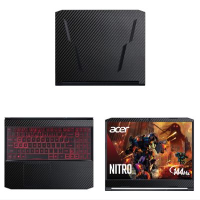 Decalrus - Protective Decal for The Acer Nitro 5 AN515-57 (15.6" Screen) Laptop Black Carbon Fiber Vinyl Cover wrap CFacerNitro5_AN515-57Black