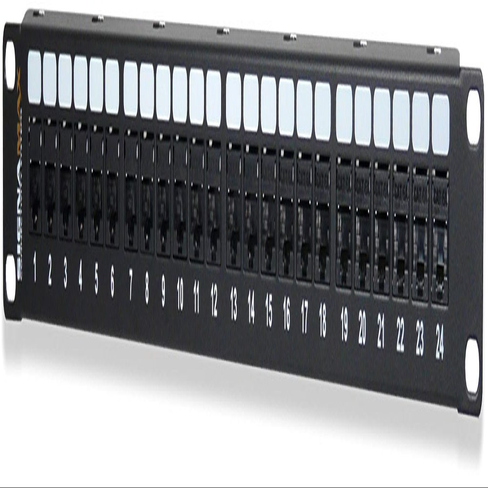 24-Port Category 6 MT-Series Unscreened Patch Panel, 1 RMU