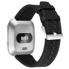 TryBest Leather Bands for Fitbit Versa Lite, Soft Leather Wristband with Metal Buckle Adjustable Replacement Strap 5.5-8.1 inch for Women Men Compatible for Fitbit Versa/Versa 2/Versa Lite - Black view 2