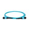 SpeedyFiberTX 2-Pack 85 Meter 8 Fiber Low Loss MPO Trunk Cable for 40G QSFP+ SR4/CSR4, 100G QSFP28 SR4, 200G QSFP56 SR4 Transceivers| Type-B Polarity| OM4 Fiber| 3.0mm Aqua Plenum OFNP Jacket view 2