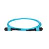 SpeedyFiberTX 12-Pack 1 Foot 8 Fiber Low Loss MPO Trunk Cable for 40G QSFP+ SR4/CSR4, 100G QSFP28 SR4, 200G QSFP56 SR4 Transceivers| Type-B Polarity| OM4 Fiber| 3.0mm Aqua Plenum OFNP Jacket view 2