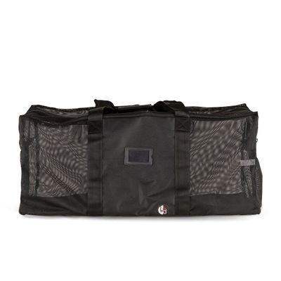 LINE2design Heavy Duty Firefighter Mesh Turnout Gear Bag - Safety Fire Gear Bag with an All Impervious Bottom Rescue Equipment Large Bag with Shoulder Strap - Black