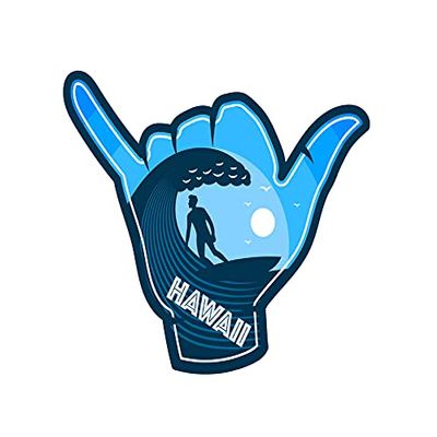 Hawaii Hang Loose, 3 inch Sticker, S279 (Waterproof Vinyl Decal for Car, Water Bottle, Laptop, iPad, Window, Cooler, Luggage, Bumper, Toolbox, Locker), 3 inch