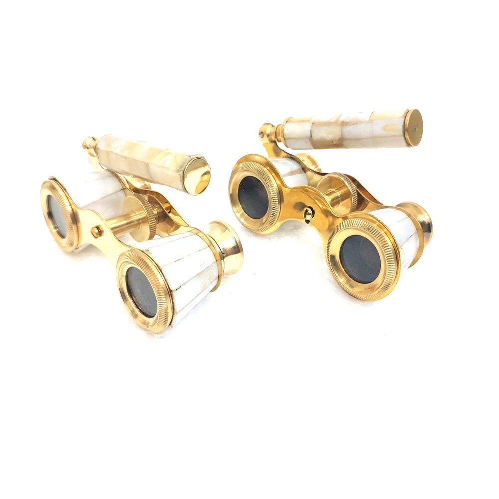 Golden Polish Pocket Monocular Binocular Brass Telescope Binocular Telescope (4 inch Approx.