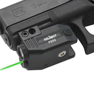 HiLight Tactical Primal Series - 400 Lumens Flashlight w/Strobe & Single Green Laser - Aircraft Grade Aluminum, Magnetic Rechargeable Battery - Rail Mount Light & Laser Class IIIA, <5mW