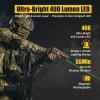 HiLight Tactical Primal Series - 400 Lumens Flashlight w/Strobe & Single Green Laser - Aircraft Grade Aluminum, Magnetic Rechargeable Battery - Rail Mount Light & Laser Class IIIA, <5mW view 2